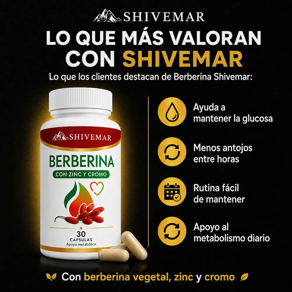 Berberina con Zinc y Cromo – Control de Glucosa, Metabolismo y Peso - 1+1 GRATIS