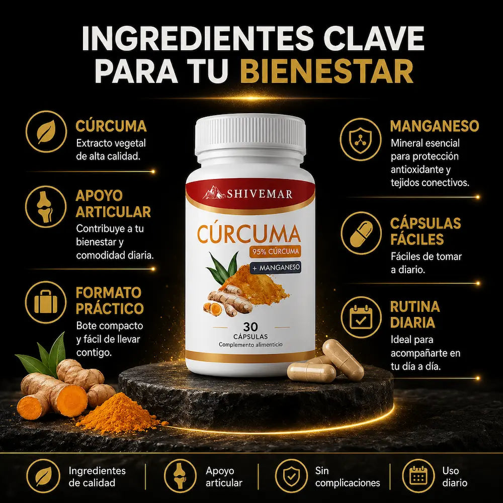Cúrcuma con Manganeso – Apoyo Articular, Antioxidante y Movilidad - 1+1 GRATIS