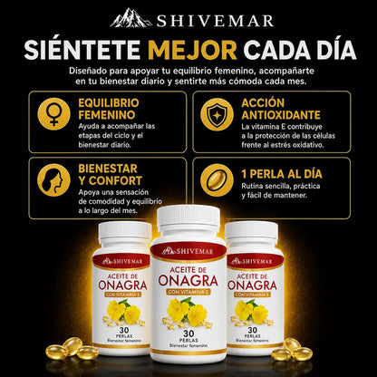 Aceite de Onagra – Equilibrio Hormonal, Bienestar Femenino y Mejor Piel - 1+1 GRATIS