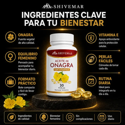 Aceite de Onagra – Equilibrio Hormonal, Bienestar Femenino y Mejor Piel - 1+1 GRATIS