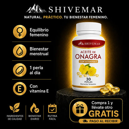 Aceite de Onagra – Equilibrio Hormonal, Bienestar Femenino y Mejor Piel - 1+1 GRATIS