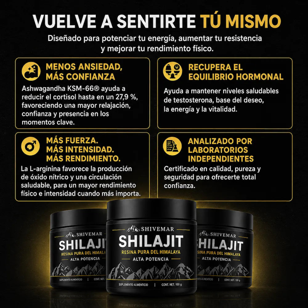 Resina SHILAJIT del Himalaya – Aumenta tu Rendimiento Sexual x3 - 1+1 GRATIS