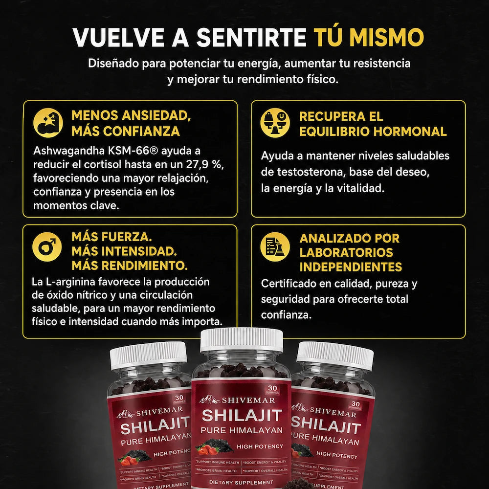 Gummies SHILAJIT del Himalaya – Aumenta tu Rendimiento Sexual x3 - 1+1 GRATIS