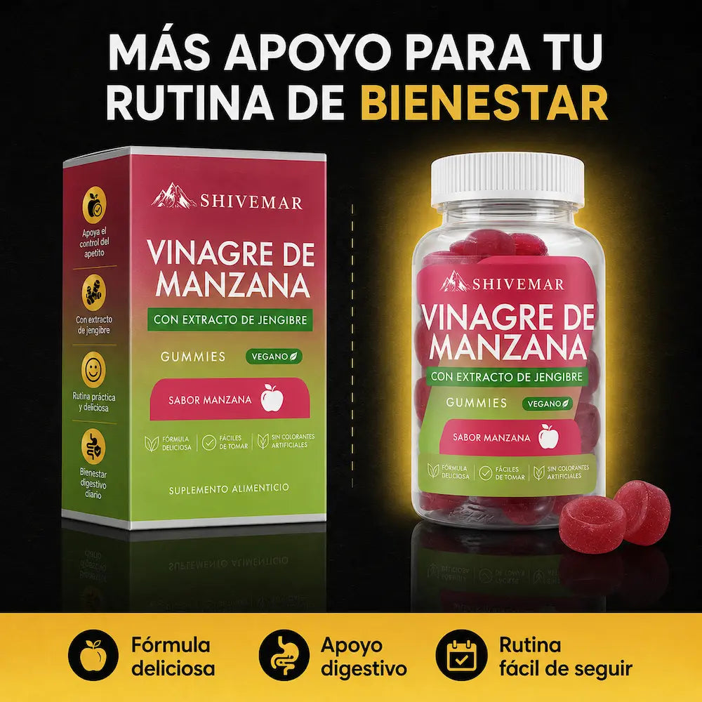 Gummies Vinagre de Manzana – Menos Antojos, Más Saciedad y Bienestar Digestivo - 1+1 GRATIS