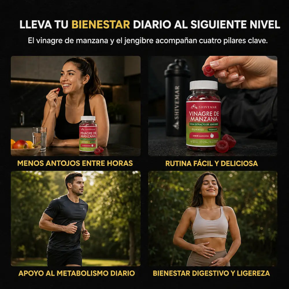 Gummies Vinagre de Manzana – Menos Antojos, Más Saciedad y Bienestar Digestivo - 1+1 GRATIS