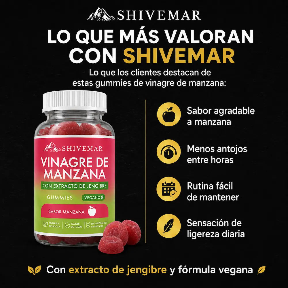 Gummies Vinagre de Manzana – Menos Antojos, Más Saciedad y Bienestar Digestivo - 1+1 GRATIS