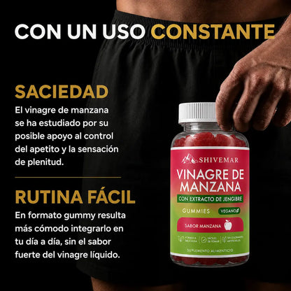 Gummies Vinagre de Manzana – Menos Antojos, Más Saciedad y Bienestar Digestivo - 1+1 GRATIS