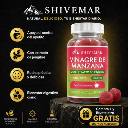 Gummies Vinagre de Manzana – Menos Antojos, Más Saciedad y Bienestar Digestivo - 1+1 GRATIS