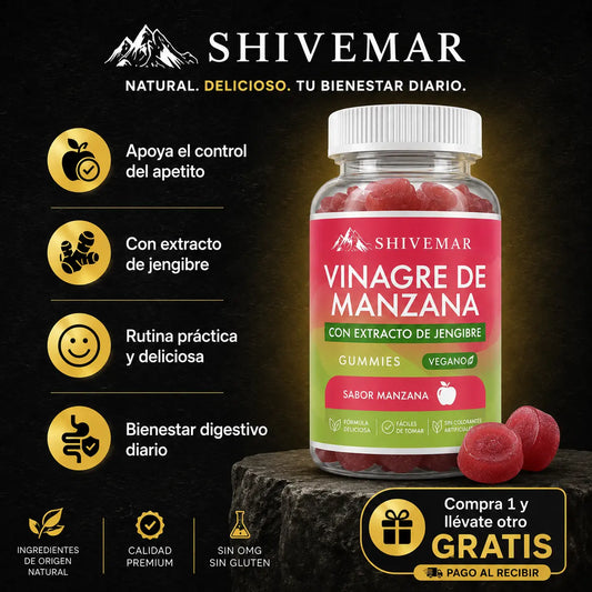 Gummies Vinagre de Manzana – Menos Antojos, Más Saciedad y Bienestar Digestivo - 1+1 GRATIS
